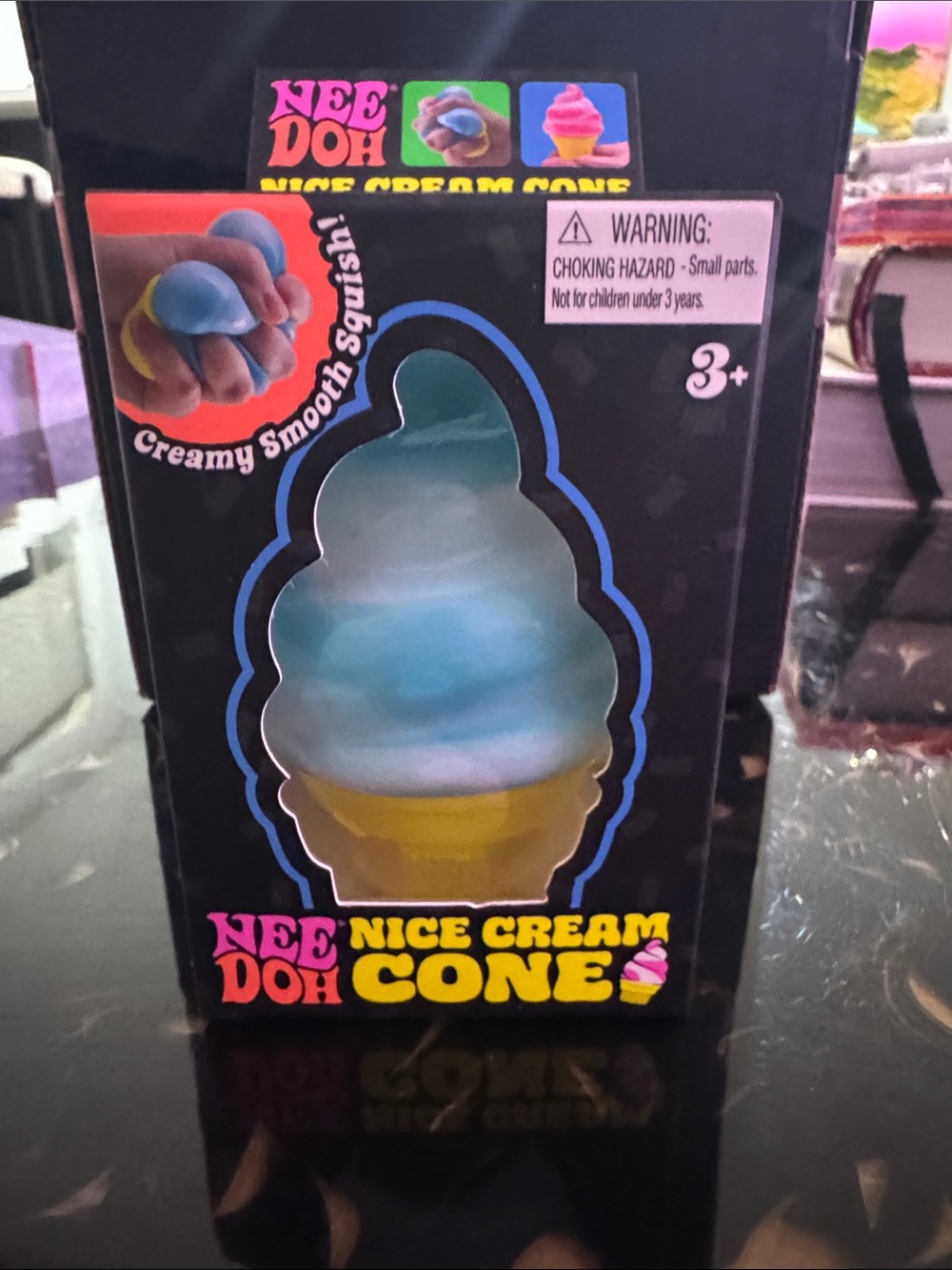 Needoh! Nice Cream Cone Squishy Toy – Blue & Yellow